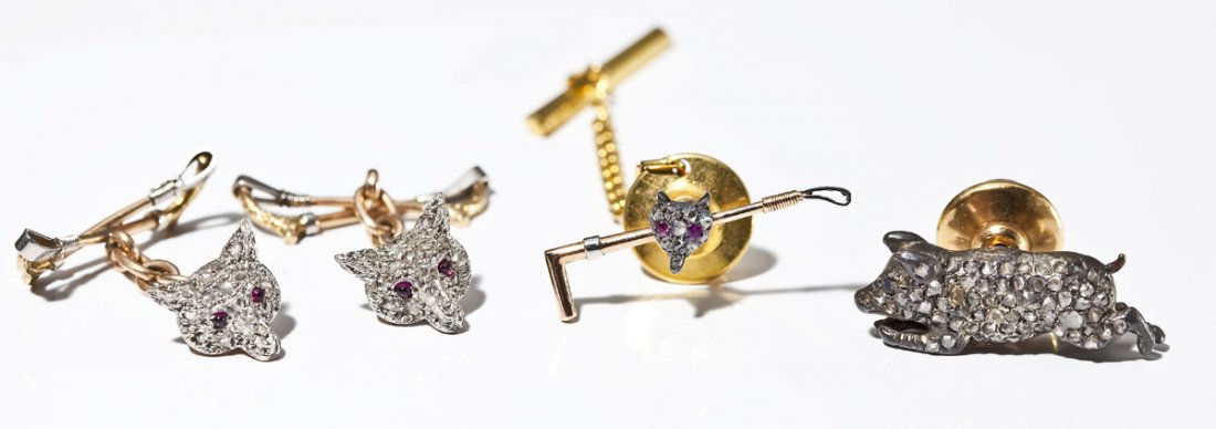 Platinum & Gold Dress Set with Foxes & Pigs (1 of 1)