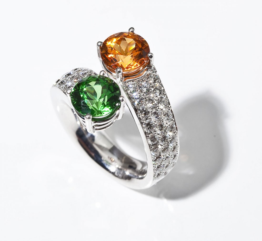 18K Fancy Garnet & Diamond Ring (1 of 4)