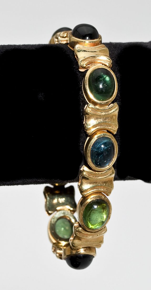 18K Blue Topaz & Tourmaline Bracelet (1 of 3)