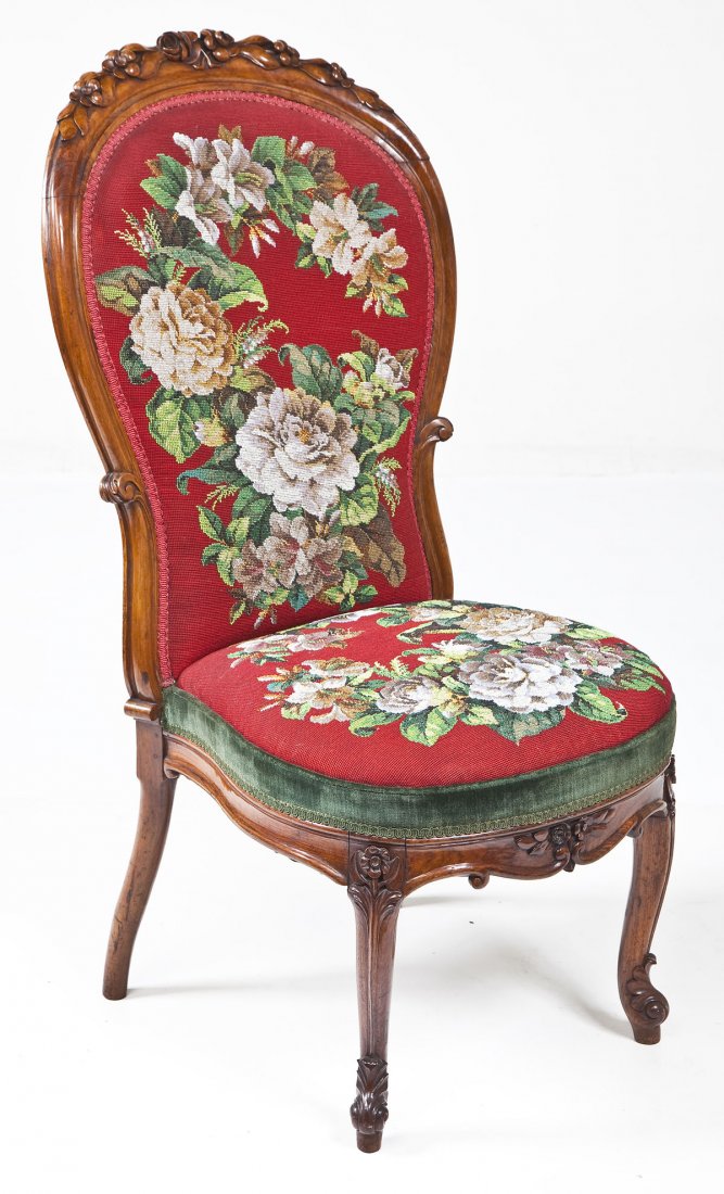 Victorian Rococo Revival Slipper Chair (1 of 8)