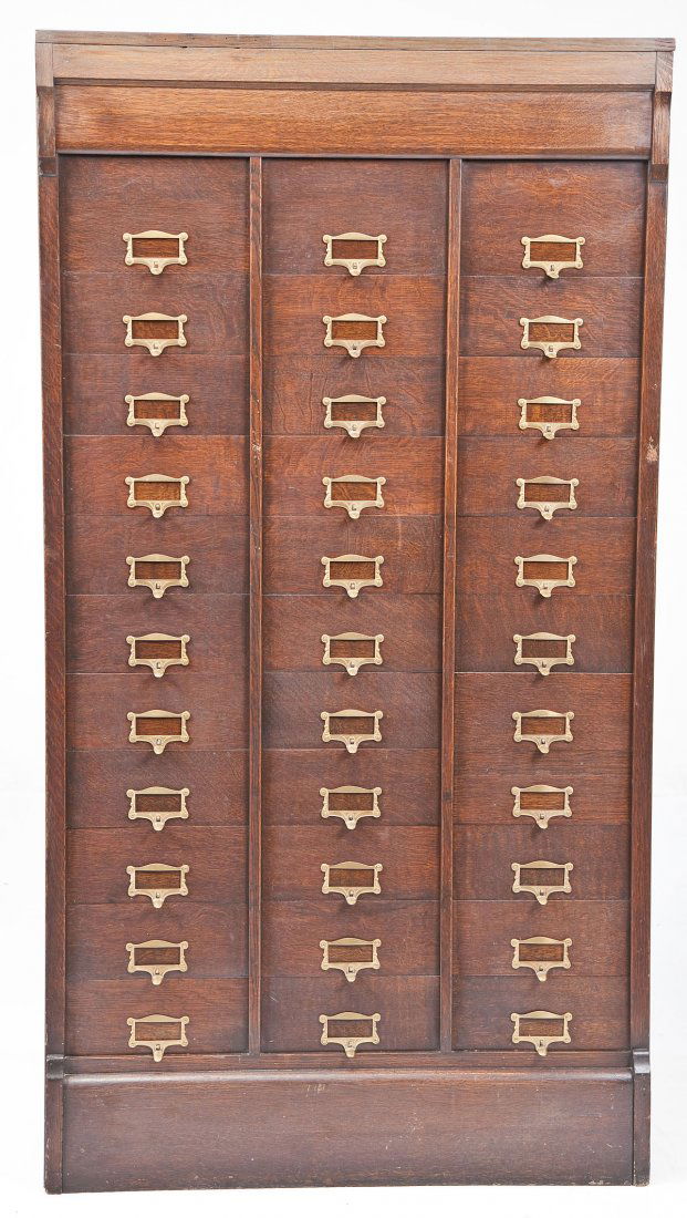 33 Drawer Oak Patent Cabinet (1 of 5)