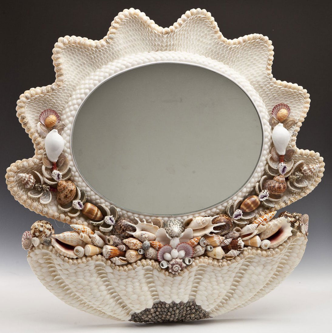Clam Shell Shaped Seashell Mirror (1 of 7)