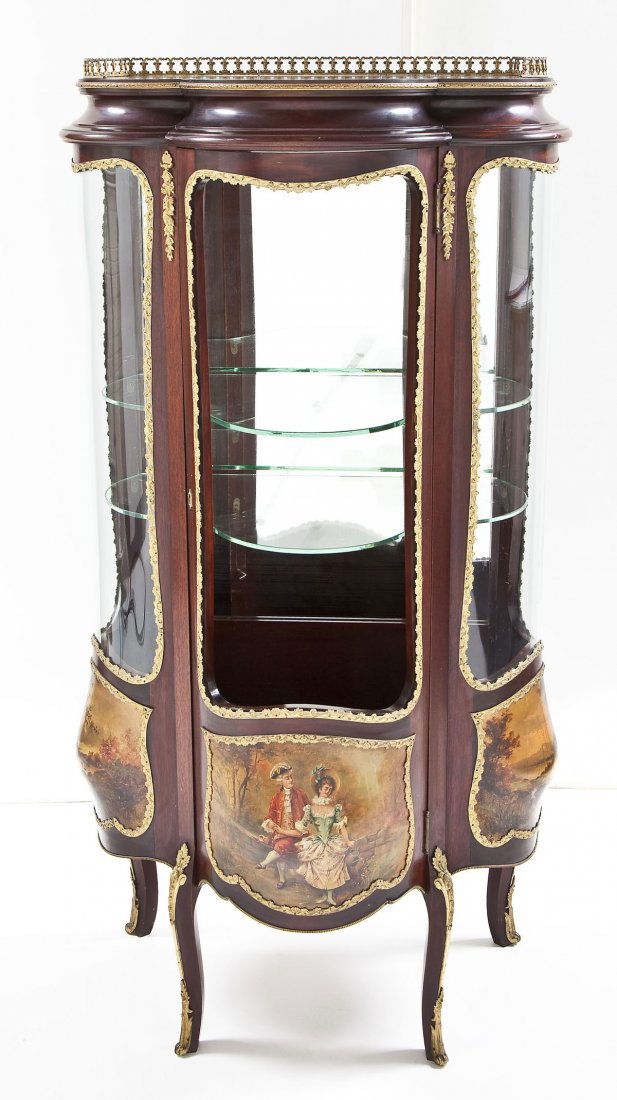 French Bombe Vernis Martin Curio Cabinet (1 of 10)