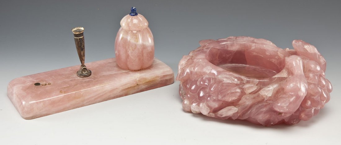 2 Chinese Pink Quartz Table Accessories (1 of 5)