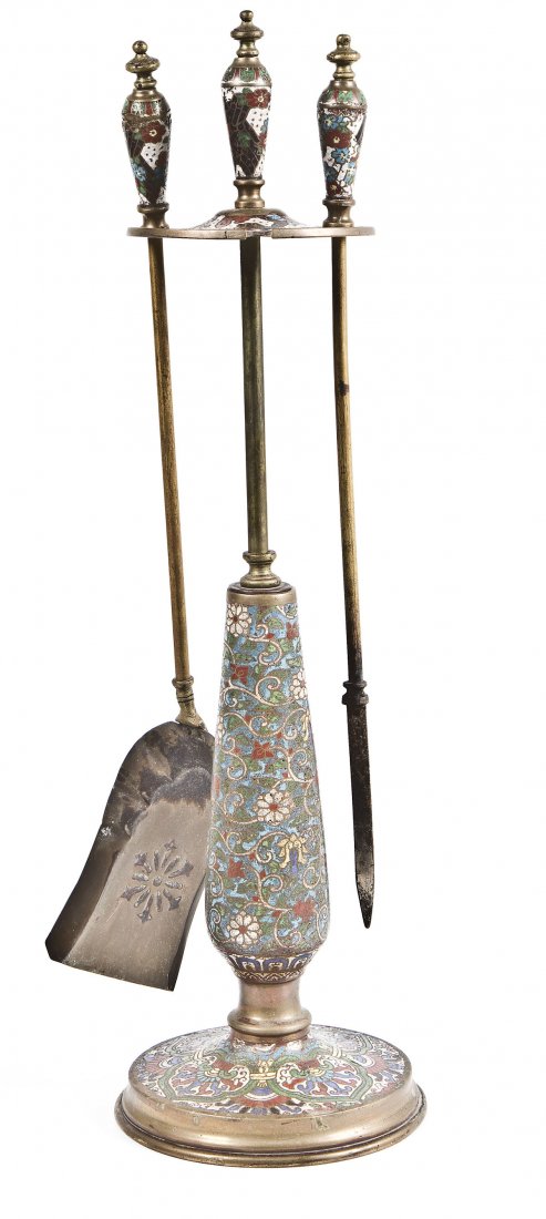 Cloisonne Fireplace Stand and Tools (1 of 5)