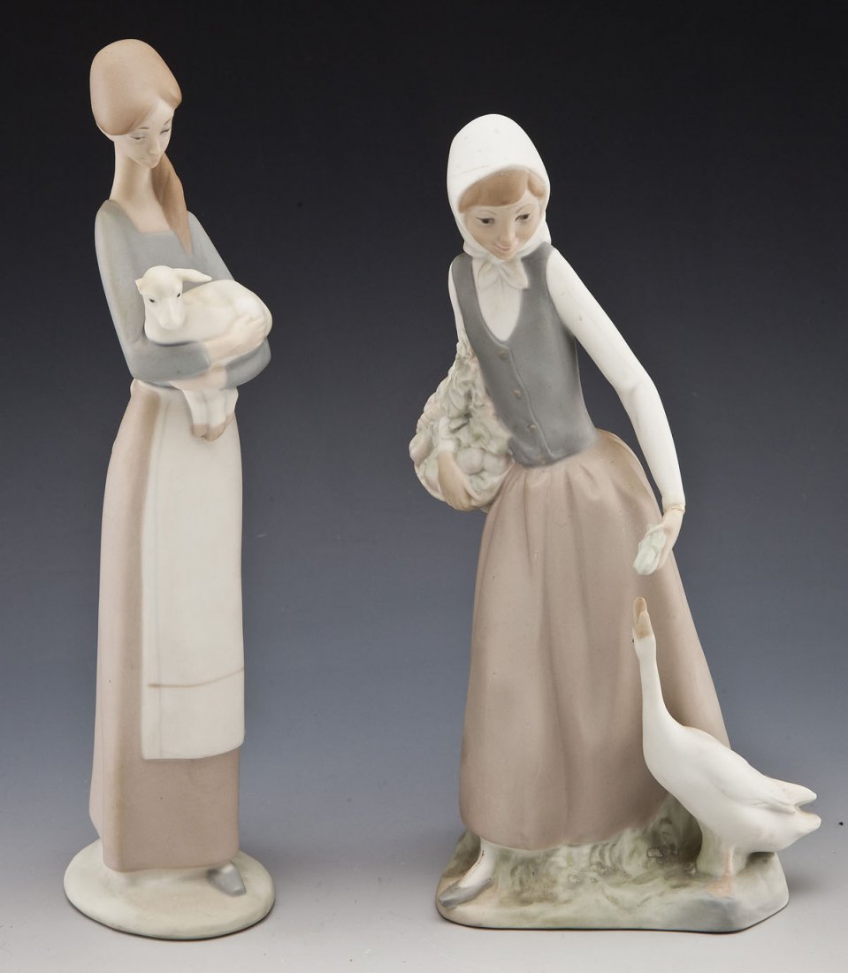 2 Lladro Figurines of Girls with Animals (1 of 4)