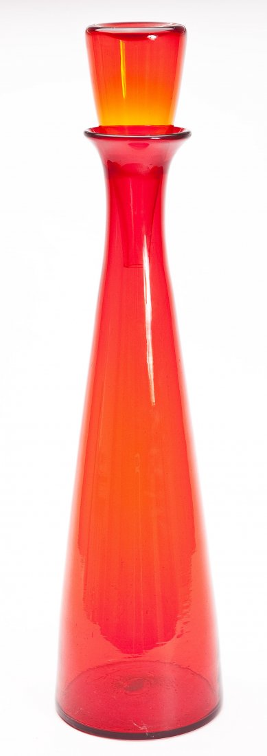 Blenko Red Mid-Century Floor #6138 Decanter (1 of 4)