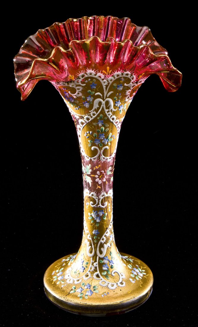 radium glass fan vase radium glass fan vase