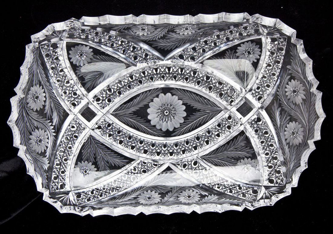 Rectangular Cut Glass Platter (1 of 2)