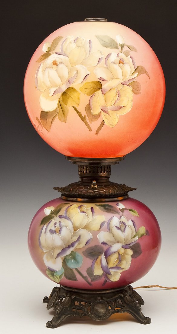 Handpainted Pink GWTW Parlor Lamp (1 of 9)
