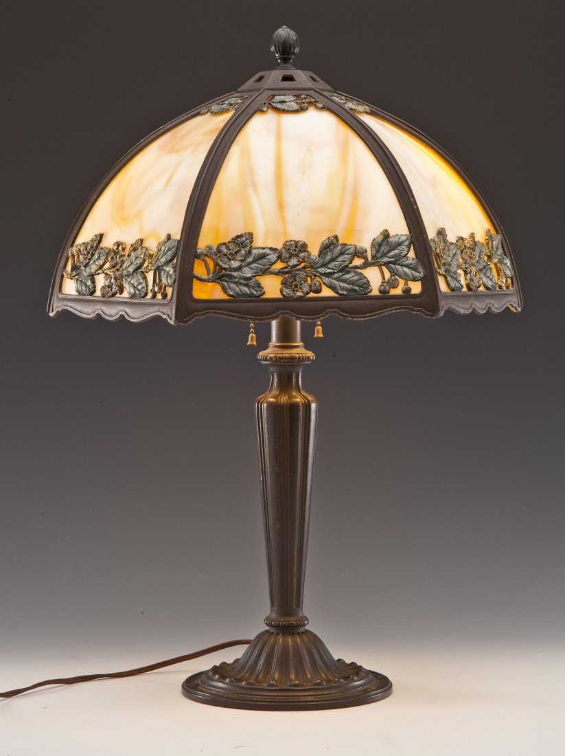 Bradley & Hubbard Slag Glass Lamp (1 of 10)