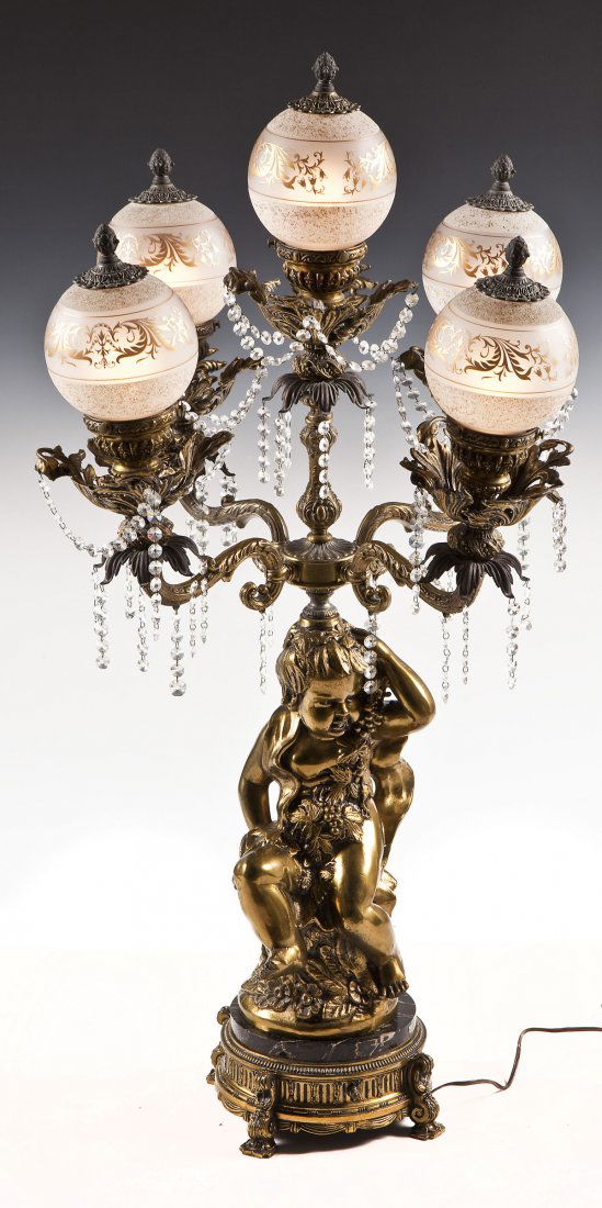 Large Italian Figural Banquet Lamp (1 of 8)