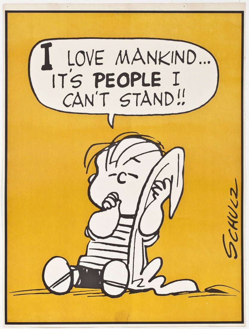Circa 1960's Peanuts Poster Featuring Linus (1 of 4)