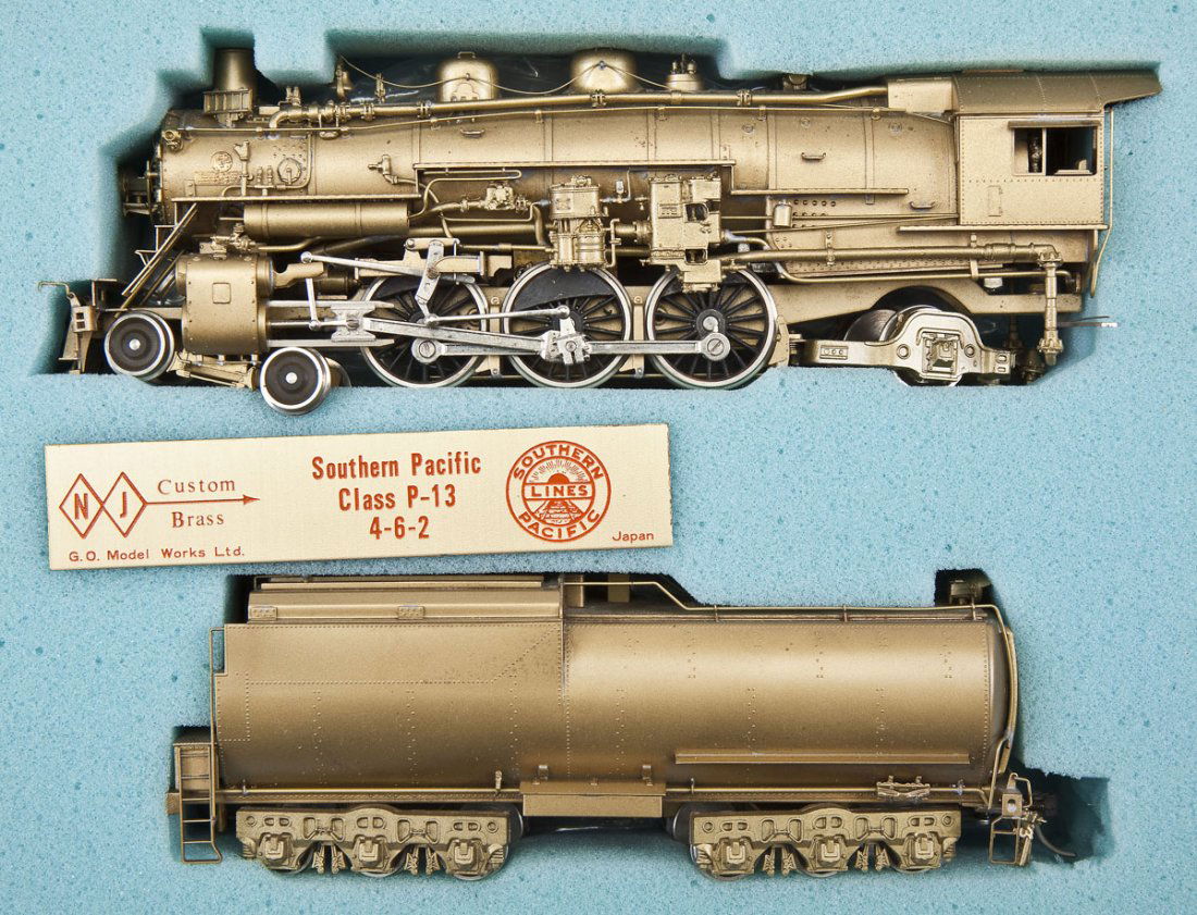 GOM NJ Custom Brass SP P-13 Brass Loco & Tender (1 of 2)