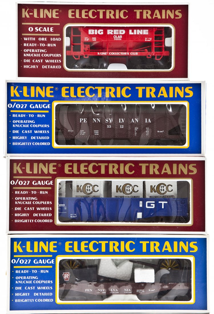 4 K-Line O/027 Rolling Stock Cars in OB (1 of 2)