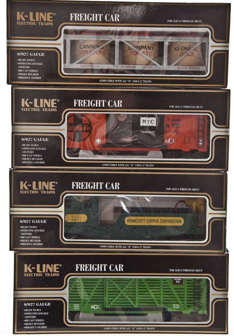 4 K-Line Freight Cars in OBs (1 of 2)