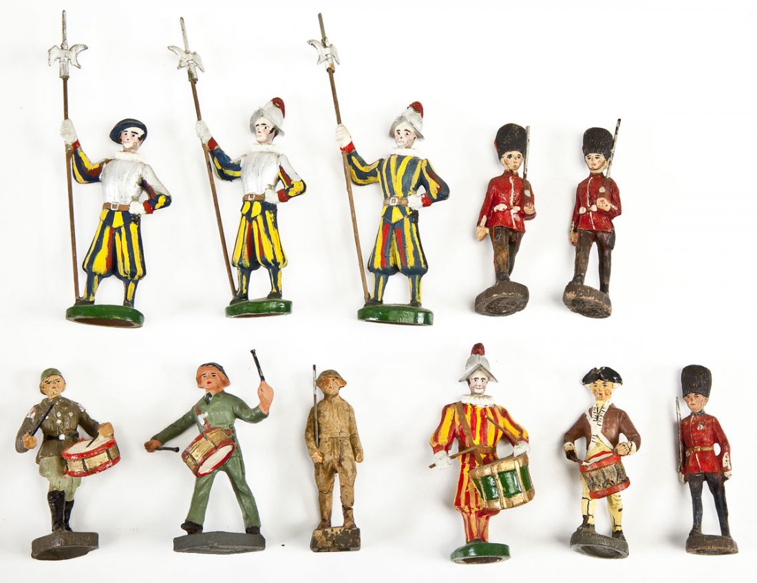 11 Composition Toy Soldiers Figir Brevett Strola (1 of 3)
