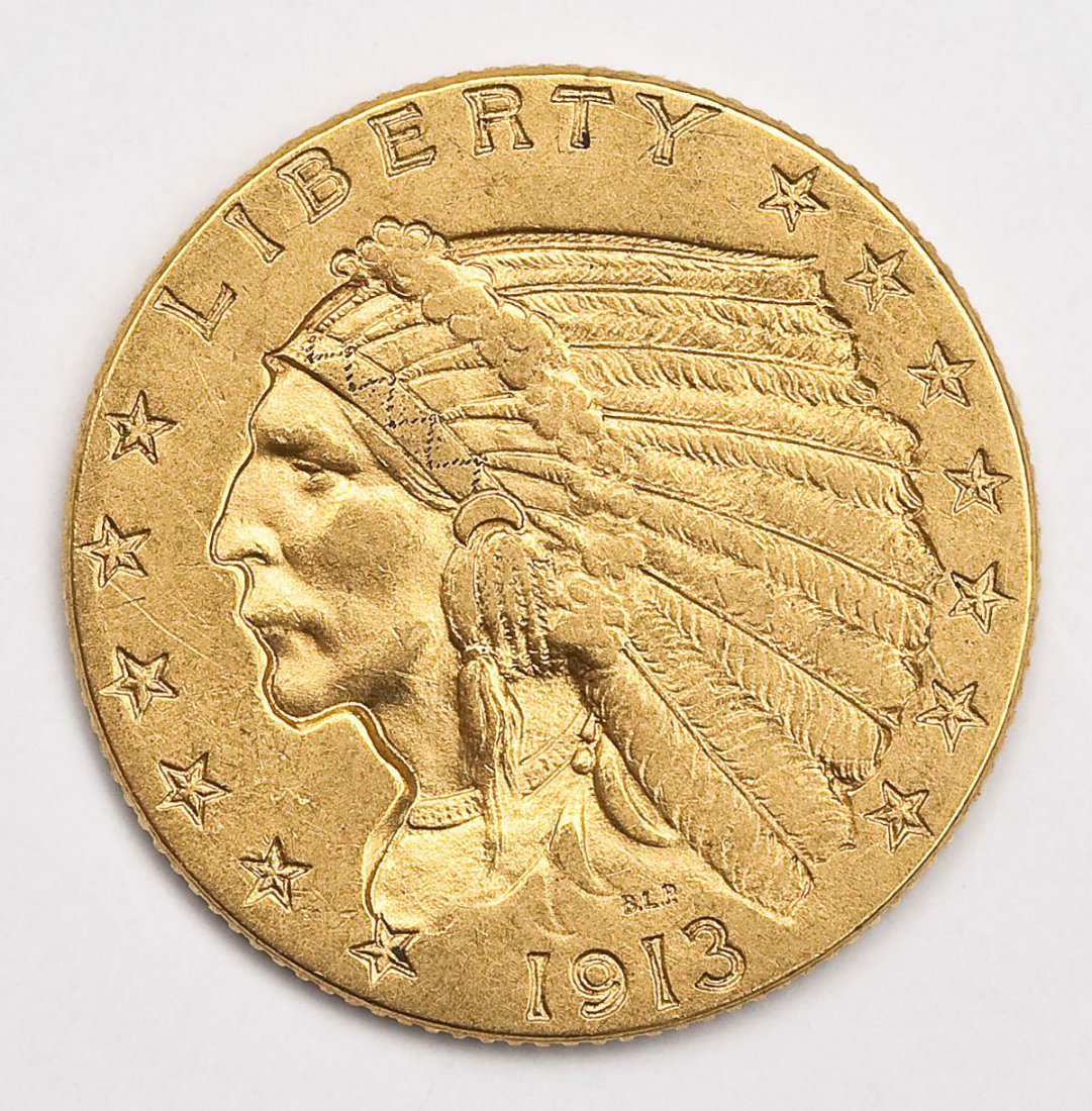 1913 Indian Head $2.50 Gold Quarter Eagle (1 of 2)