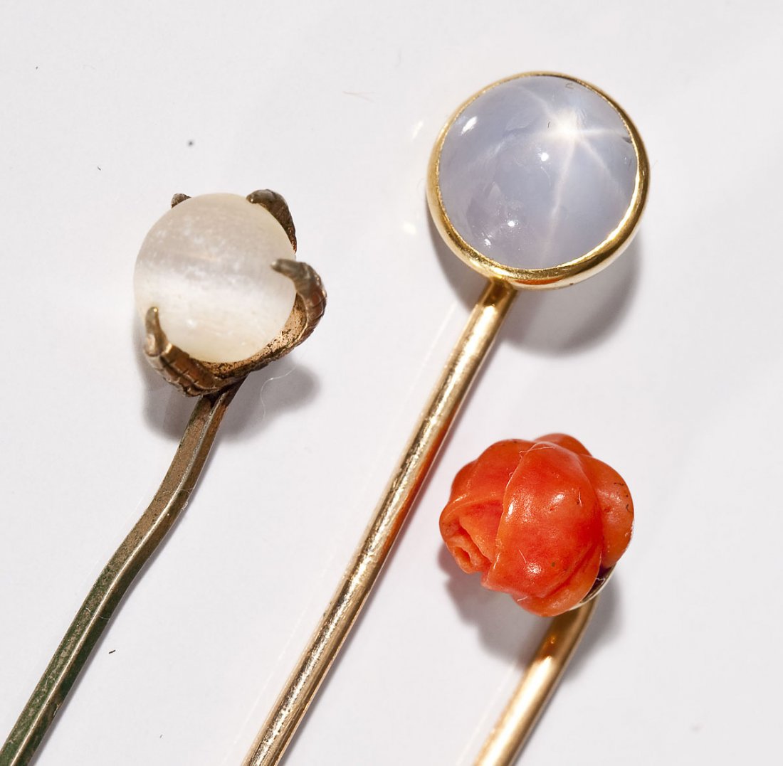 3 Antique Gemstone Stickpins (1 of 2)