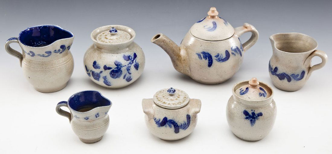 7 Pcs Jugtown Salt-Glazed Stoneware (1 of 6)