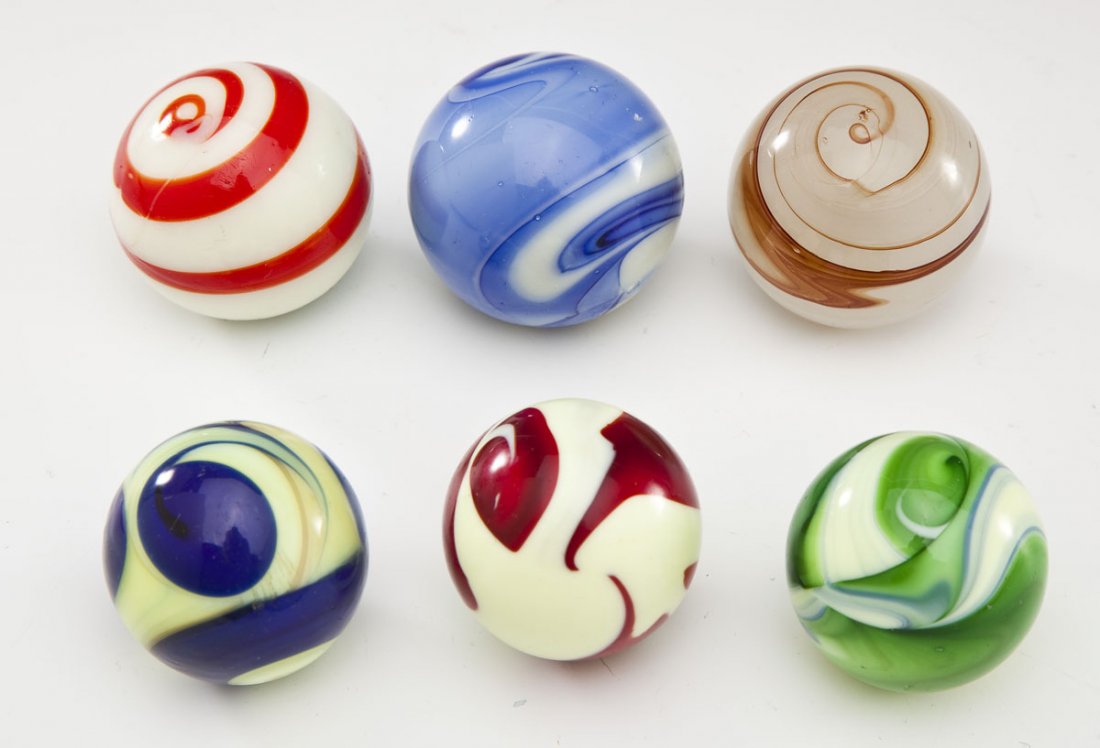 6 Antique Marblized Glass Gear Shift Knobs (1 of 2)