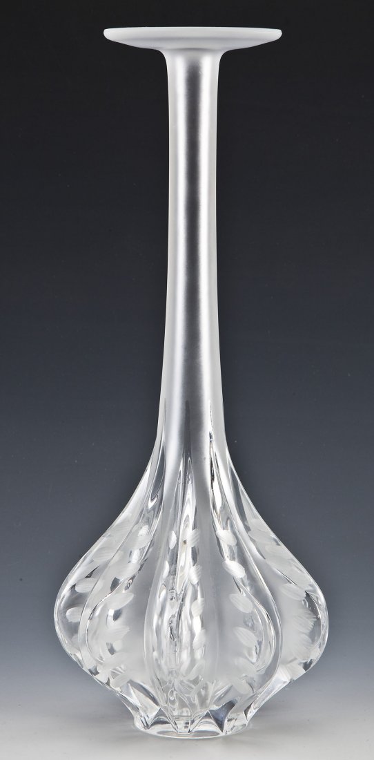 Lalique Frosted Claude Bottle Vase (1 of 5)