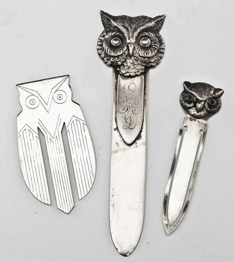 3 Sterling Owl Bookmarks Incl Shiebler (1 of 3)