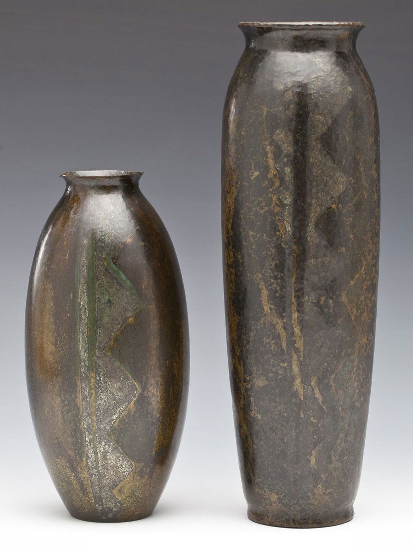 2 Loys Lucha French Art Metal Vases (1 of 6)