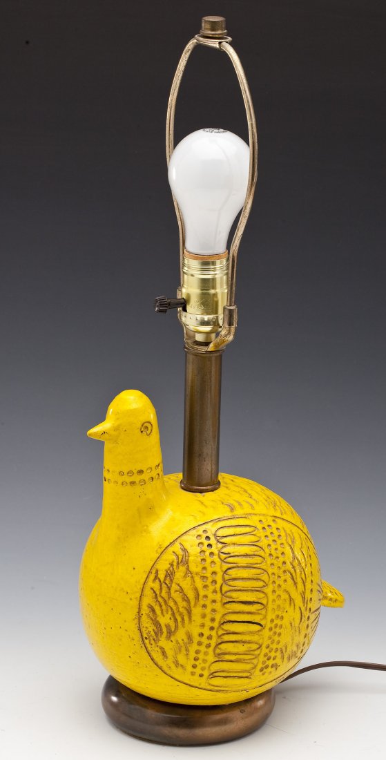 Italian Art Pottery Chicken Lamp (1 of 4)