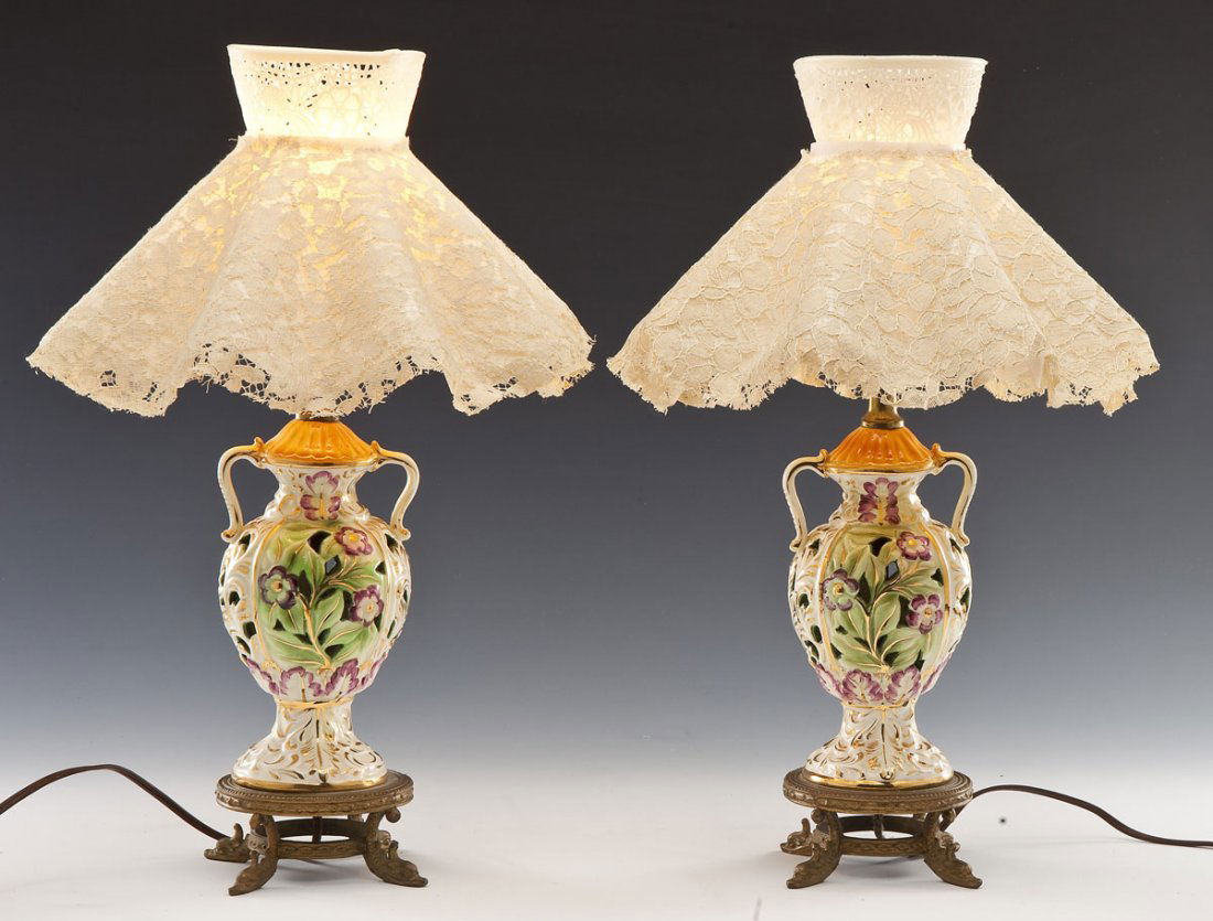 Pair of Porcelain Capodimonte Lamps (1 of 4)