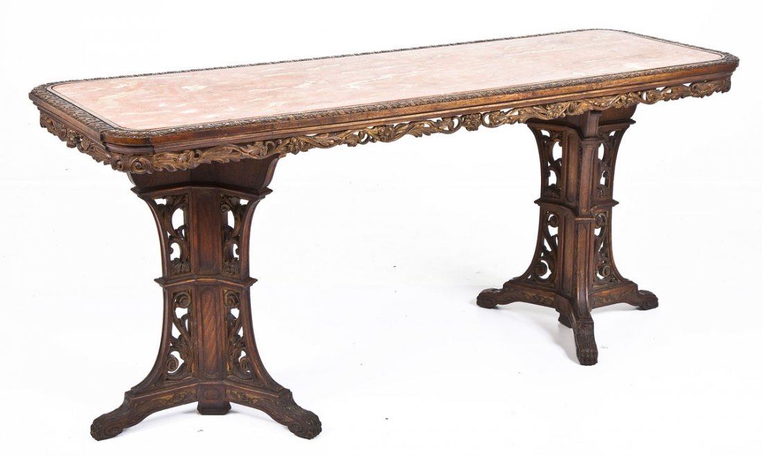 Italian Marble Top Credenza Table (1 of 10)