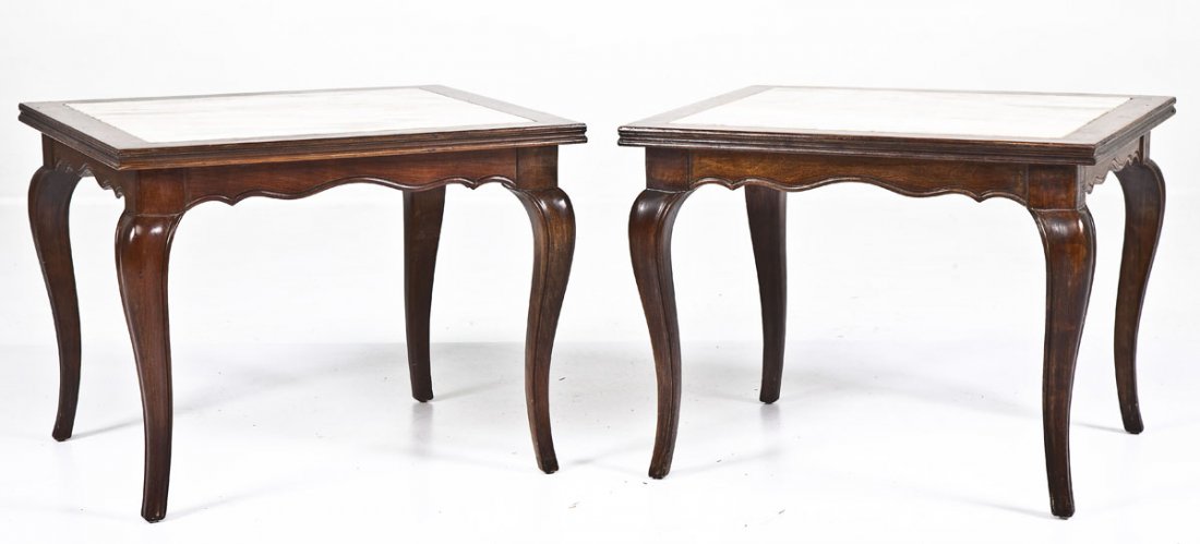 Pair of Berkey Marble Top End Tables (1 of 8)