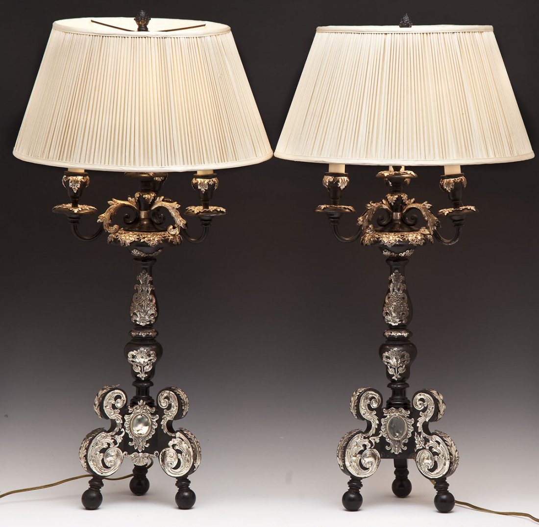Pair French Style Candelabra Lamps (1 of 8)