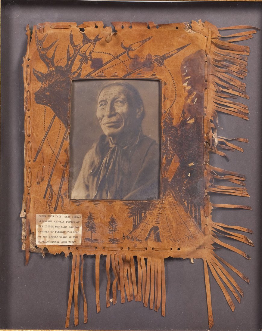 Chief Iron Tail Image in Leather Frame (1 of 5)