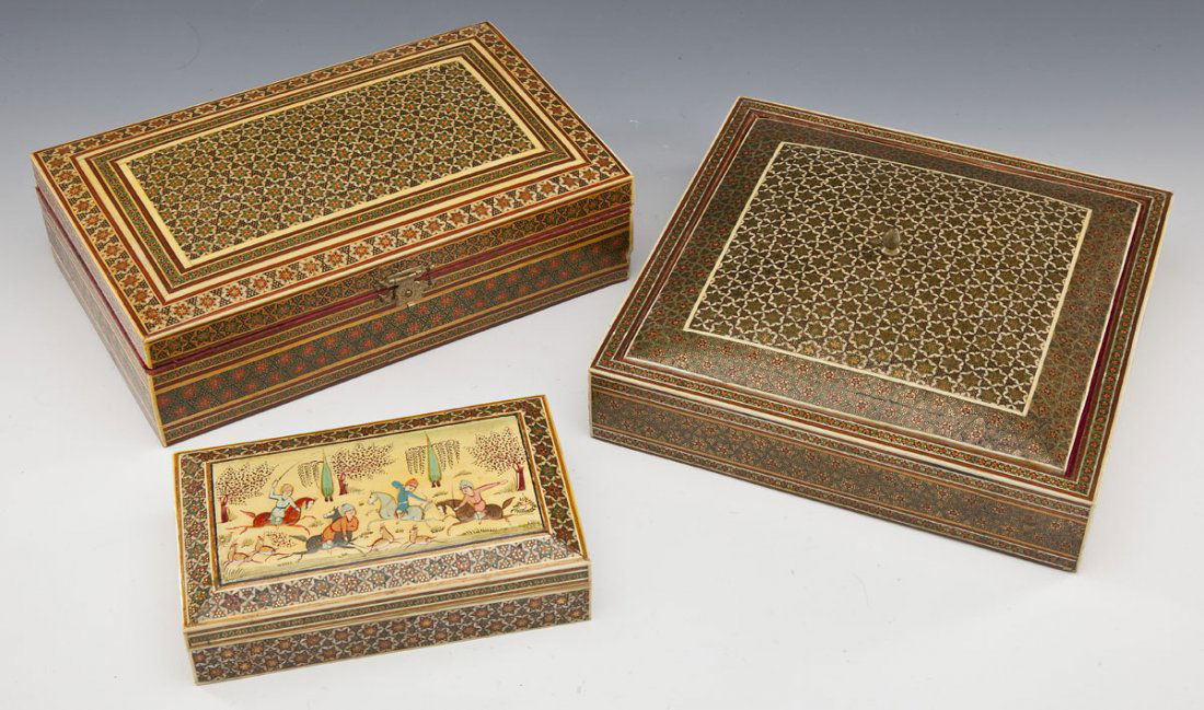 3 Middle Eastern Inlaid Boxes (1 of 3)
