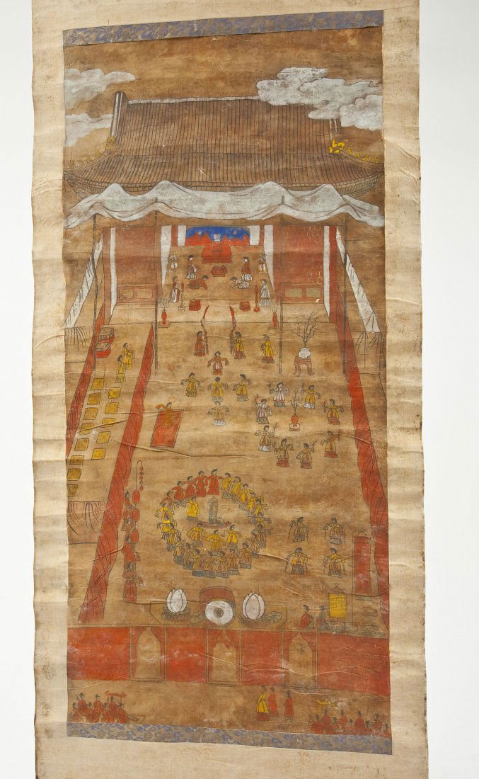 Korean Folk Painted Scroll (1 of 5)