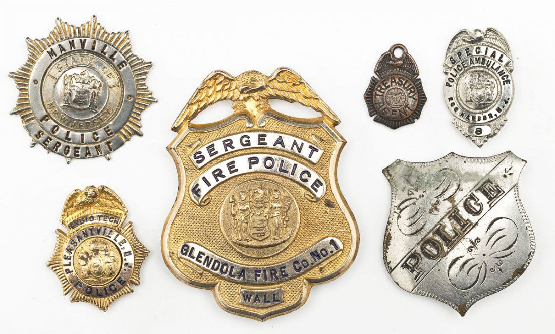6 Obsolete Badges from New Jersey (1 of 2)