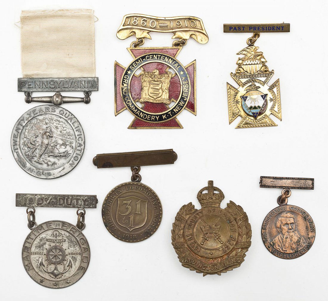 7 Misc. Pins incl. Paddington Rifles, Studebaker (1 of 2)