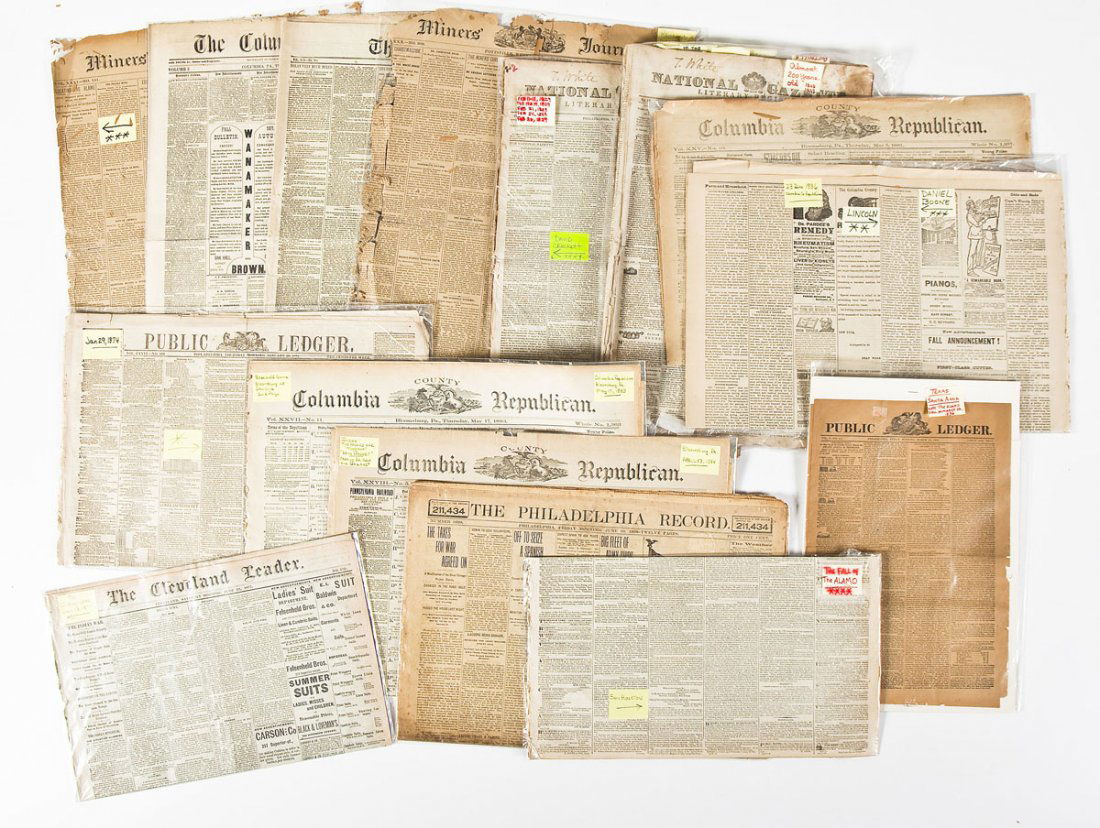 15 Newspapers about the Wild West 1828-1898 (1 of 7)