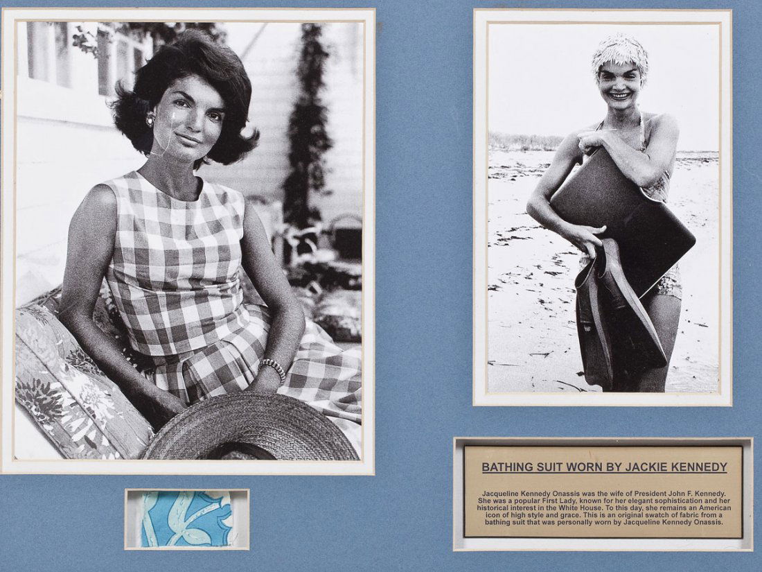 Jacqueline Kennedy Bathing Suit Swatch in Display (1 of 5)