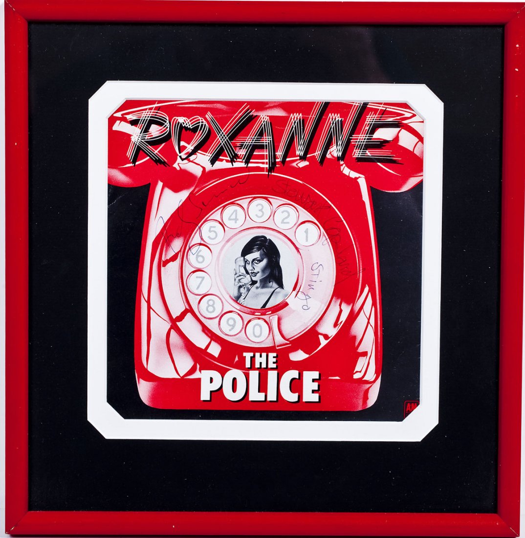 Framed Autographed The Police Single LP "Roxanne" (1 of 2)