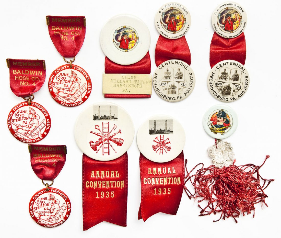 9 Central PA Fireman Association Badges (1 of 2)