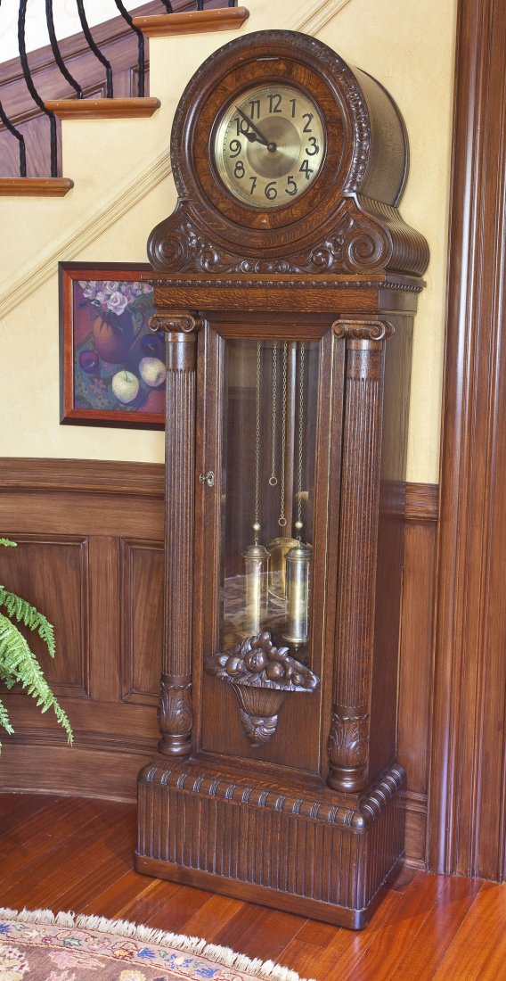 German Oak Tall Case Clock (1 of 1)