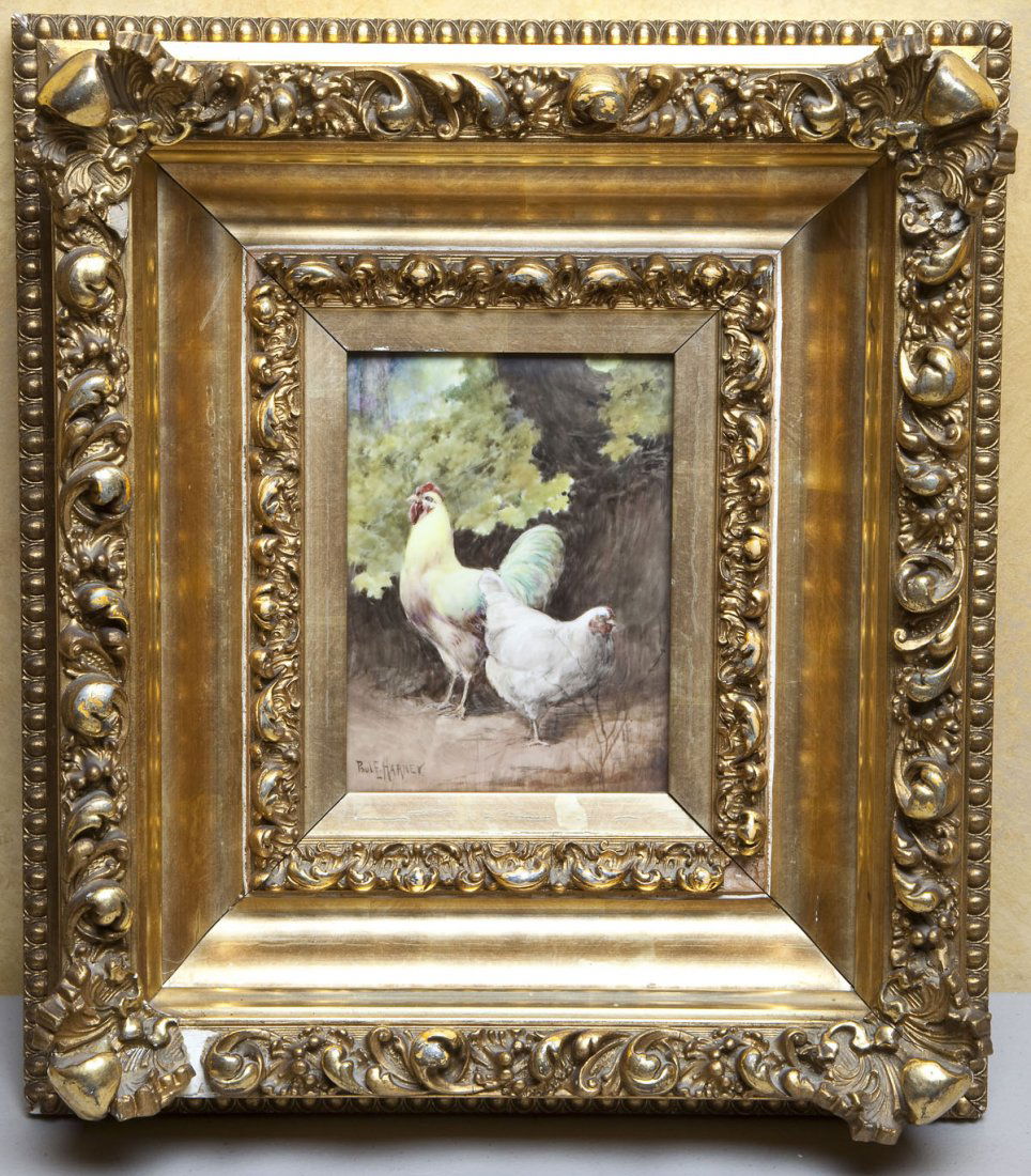 Painting on Porcelain of Chickens (1 of 4)