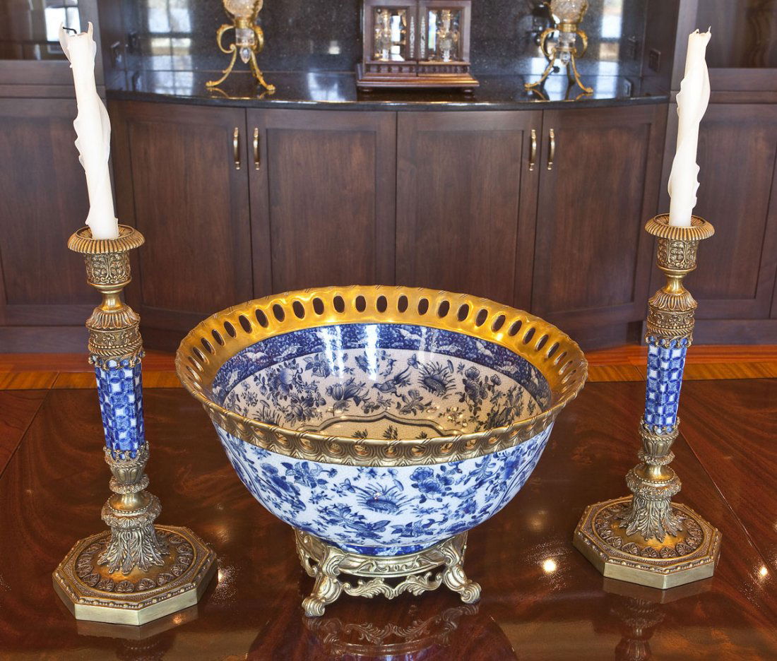 Chinese Style Bowl & Candle Set (1 of 2)