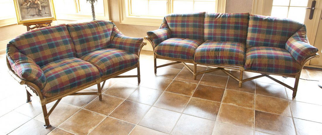 Rattan Sofa and Love Seat (1 of 1)