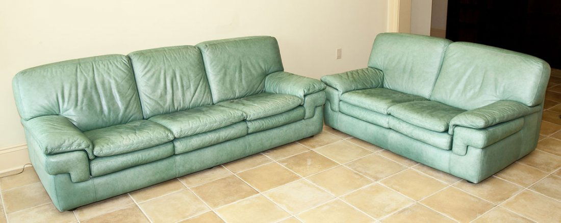 Roche Bobois Leather Sofa and Love Seat (1 of 2)