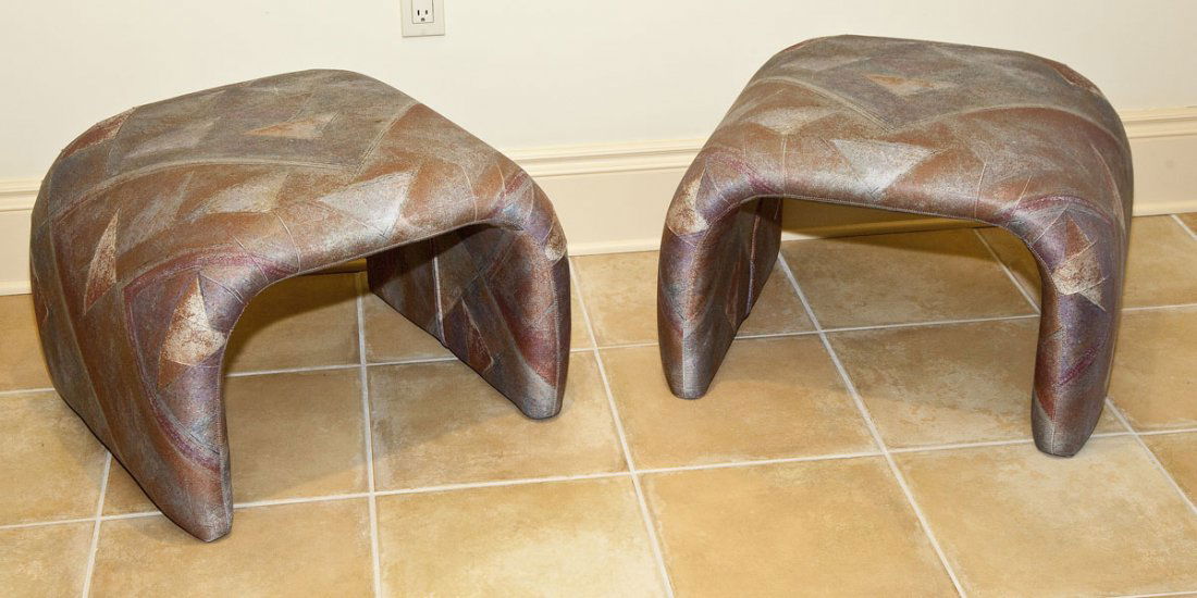 Pair of Designer Style Ottomans by Directional (1 of 2)