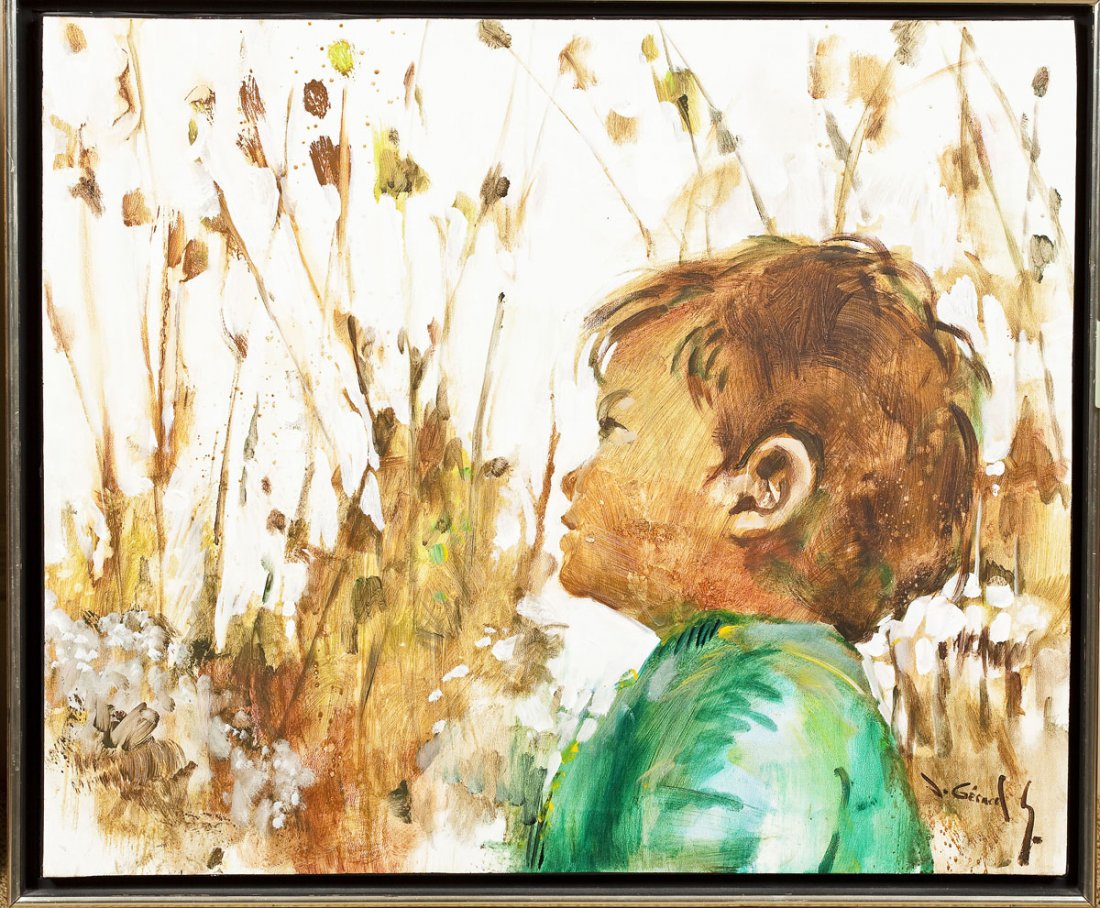 Oil on Canvas Painting of Child J. Gerard Singh (1 of 2)