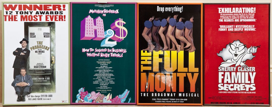 Four Framed Broadway Posters (1 of 1)